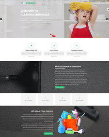 LT Inclean Onepage – Free Single Page Responsive Cleaning Company / Maid Service & Laundry Joomla template