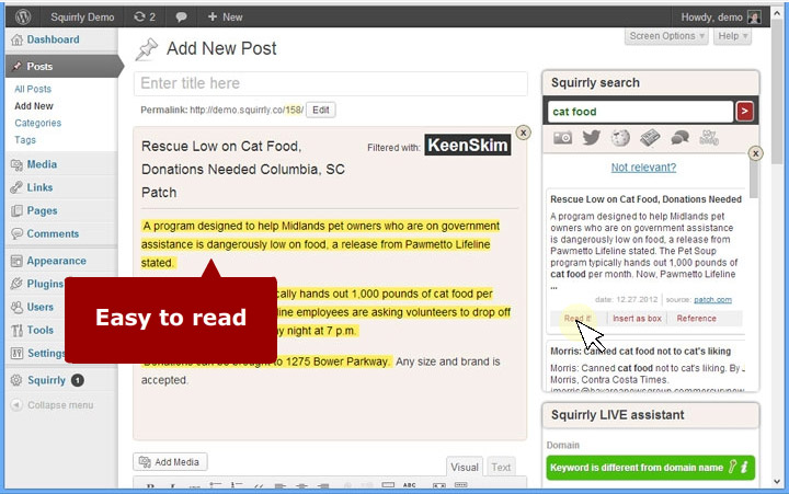 Read Blogs on WordPress with Squirrly SEO wordpress plugin