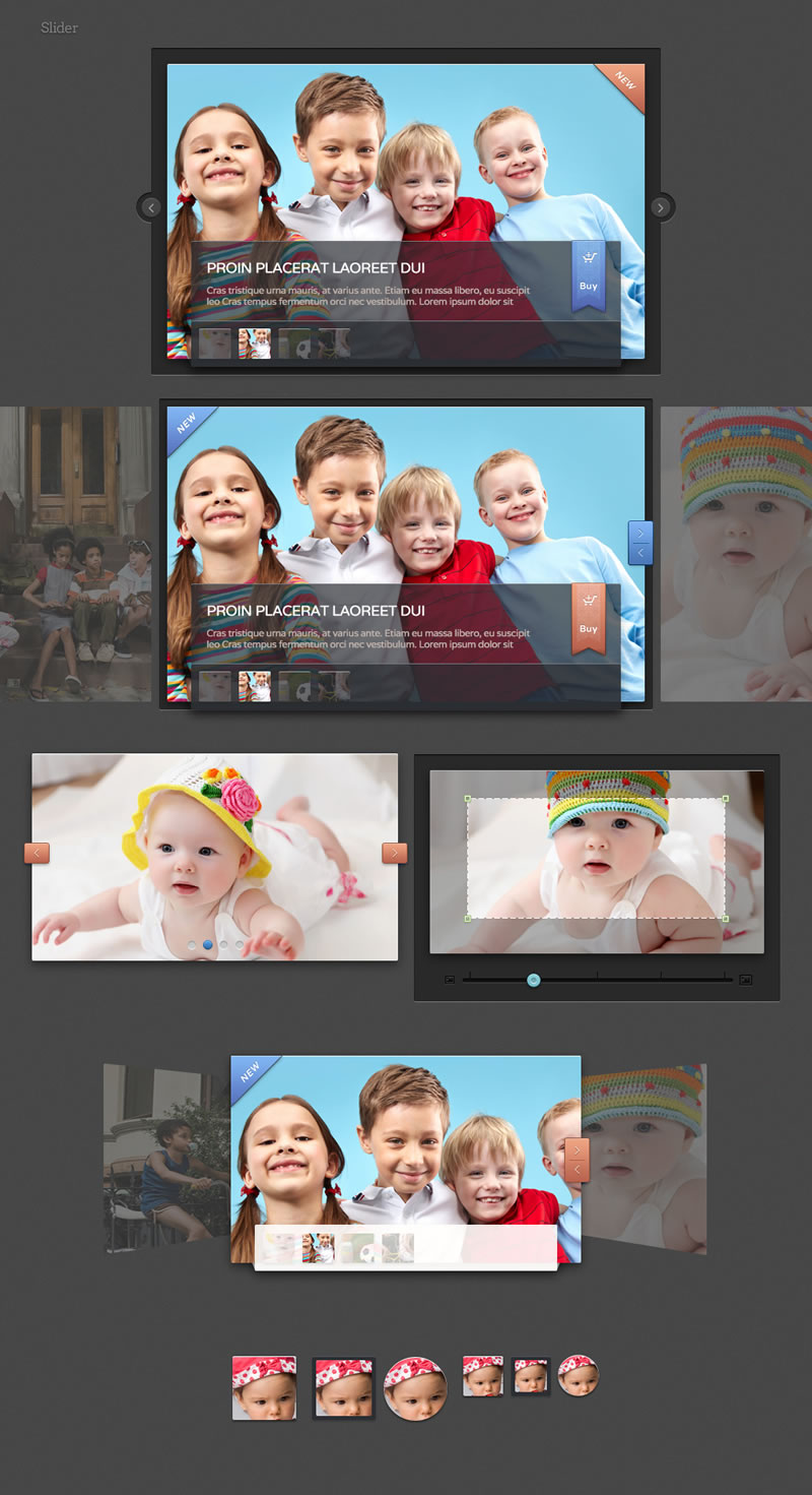 sliders and avatars - user interface elements