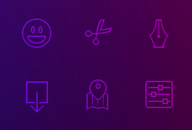 Handcrafted line icons bundle feature images