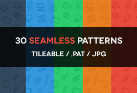 Feature image of 15 Seamless Icon Patterns & Seamless Wood Patterns