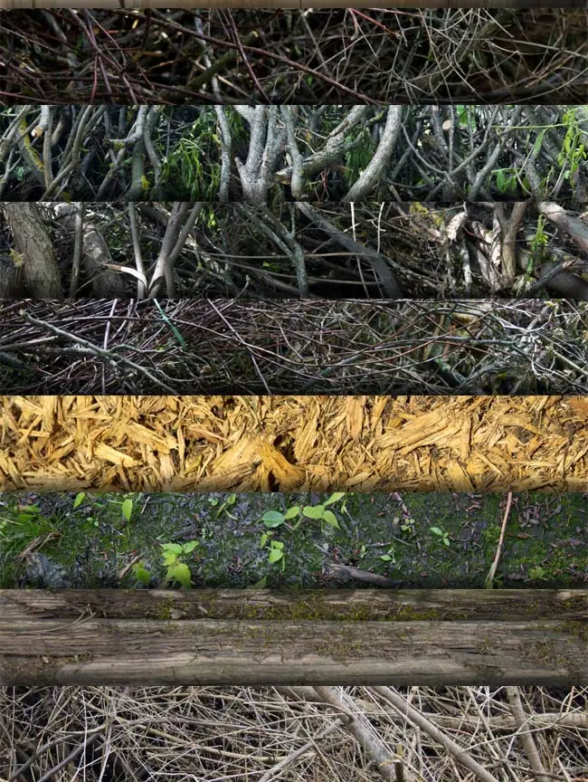 Wood-textures long collage of textures and patterns