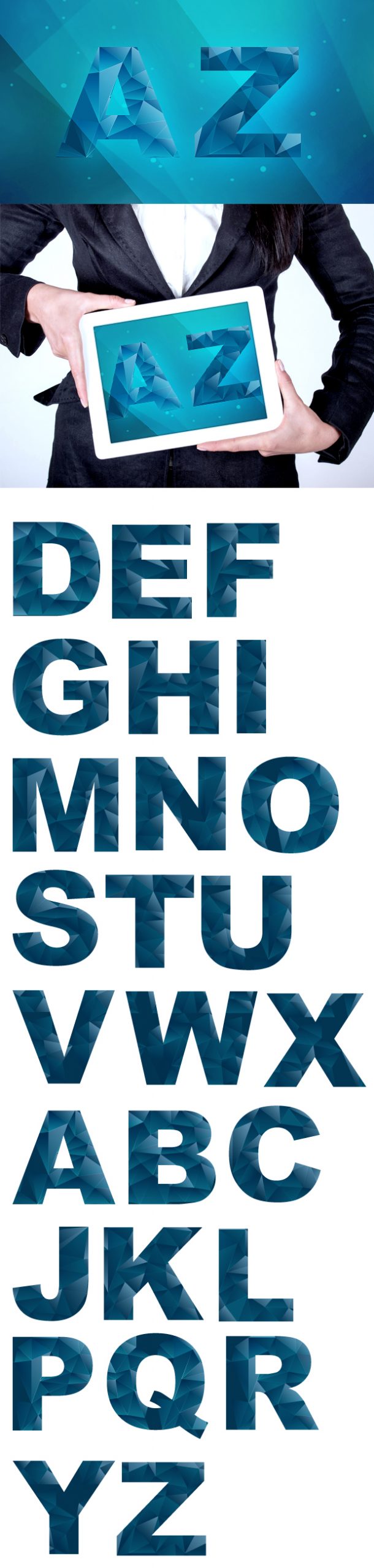 Polygonal Vector elements on Alphabets