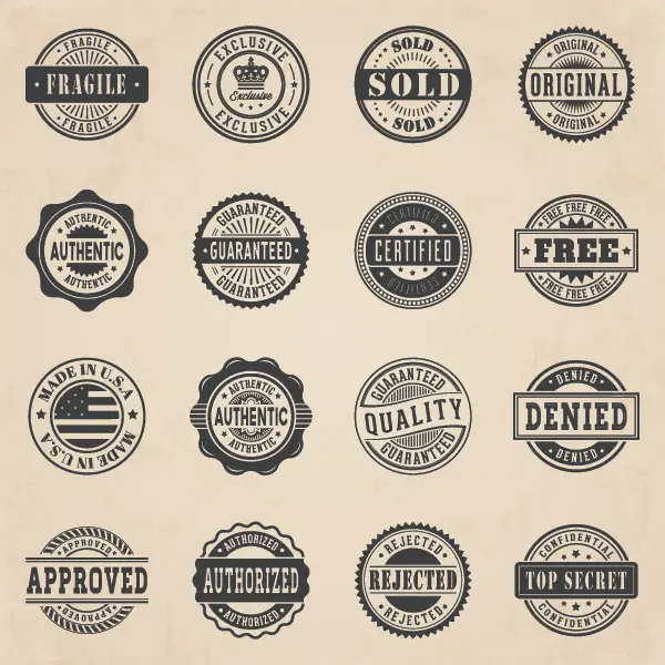 Vintage-Vector-Badges Collage of business vector badges