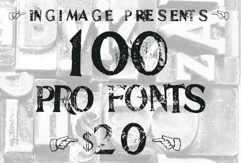 Ingimage: 100 Pro Fonts for Creating Eye-Catchy Text