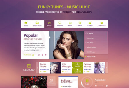 Funky tunes - Music UI kit - 5 Superlative UI Kits Feature Image