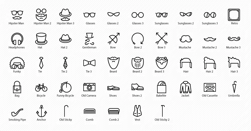 Icon Set preview Retro Icon Set