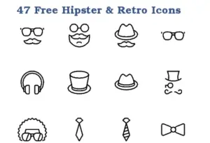 Sunday Freebie: Hipster & Retro Icon Set