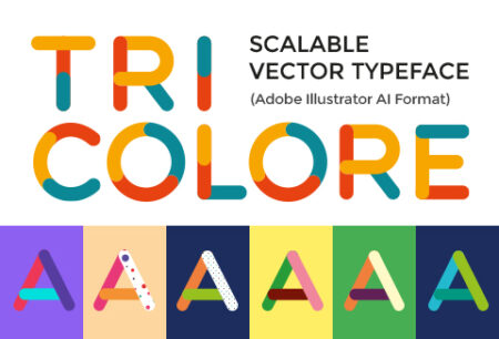 Tri Color Scalable vector typeface