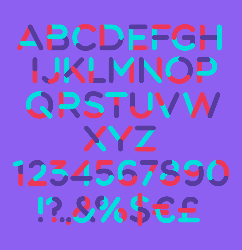 colorful alphabets - vector typeface