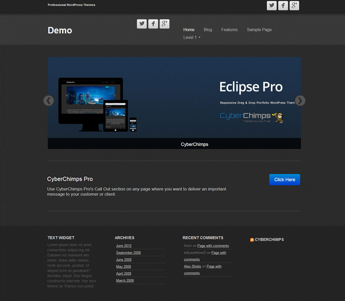 eclipse-pro - responsive theme in grey and black