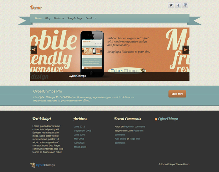 i-rebbon-pro2 responsive theme in colors black and beige