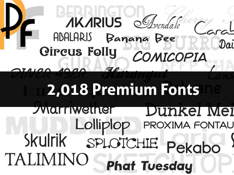 Feature image of 2,018 Premium Fonts with Royalty Free License