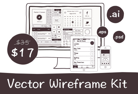 Hand-Drawn Web & Mobile App Wireframe Kit Feature Image