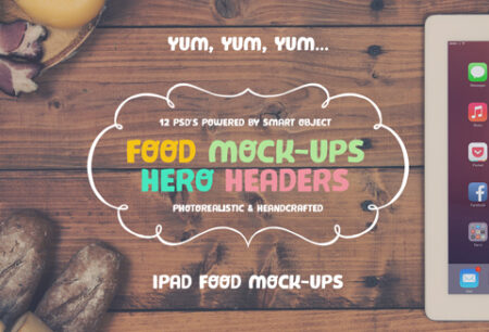 PSD Photo-Realistic & Hand-Crafted Food Mockup Set Feature Image