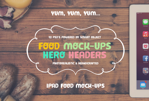 PSD Photo-Realistic & Hand-Crafted Food Mockup Set Feature Image