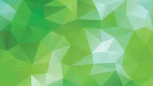 A low-poly geometric pattern of green triangular tessellations.