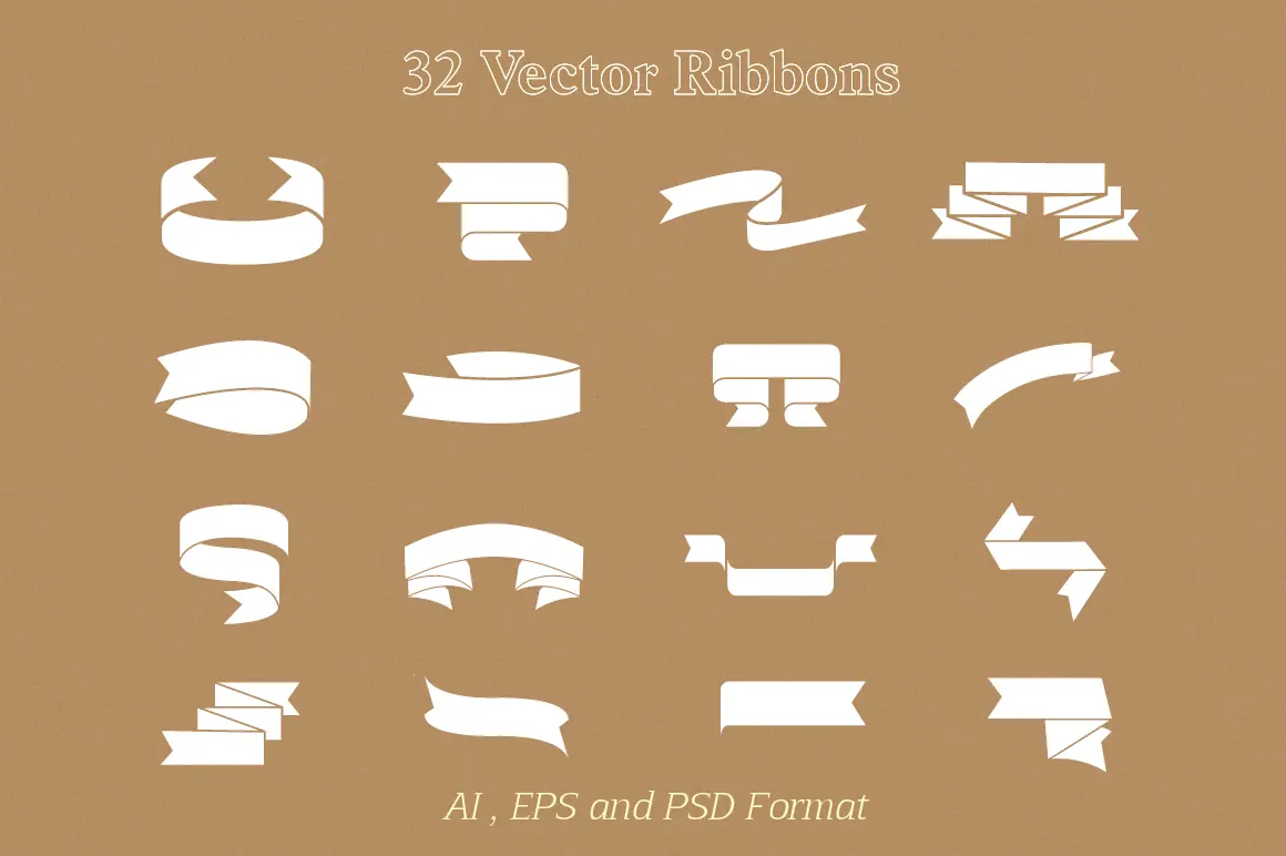32 free vector ribbon