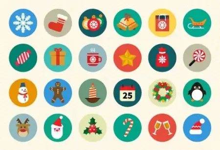 Christmas Vector icons Collage