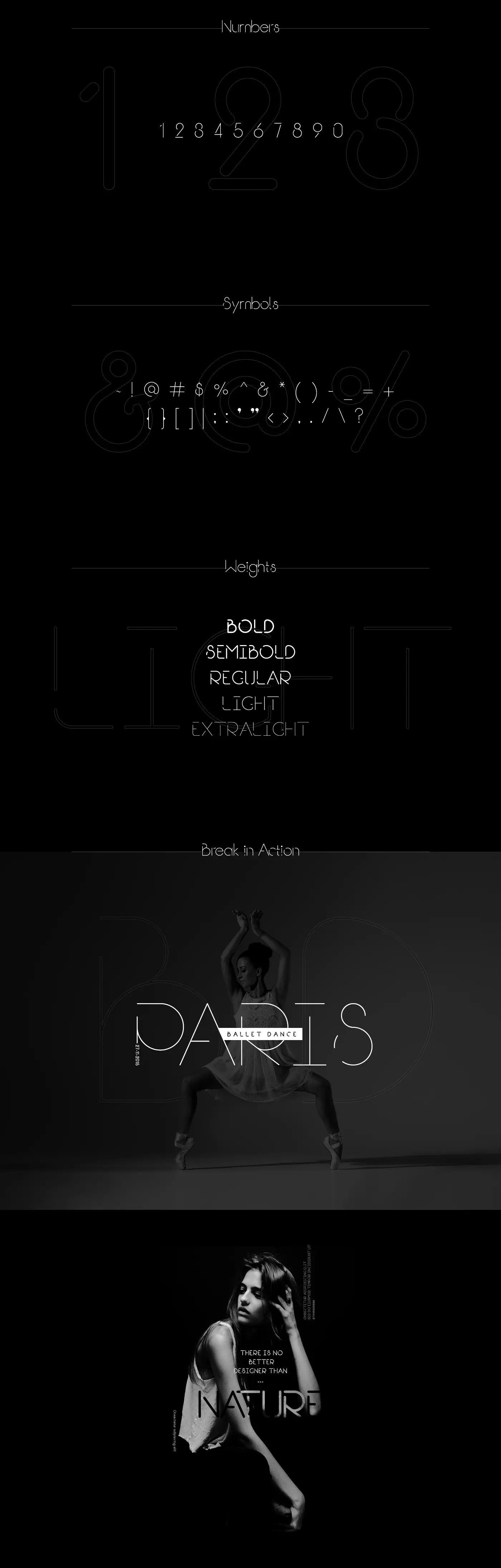 Break-Free-modern-font Carousal of posters of Break - Free modern font