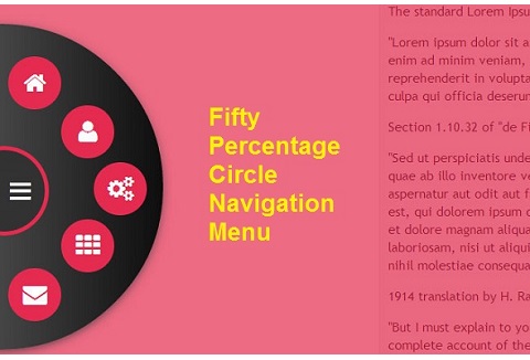 FREE CSS3 Semi – Circular Menu