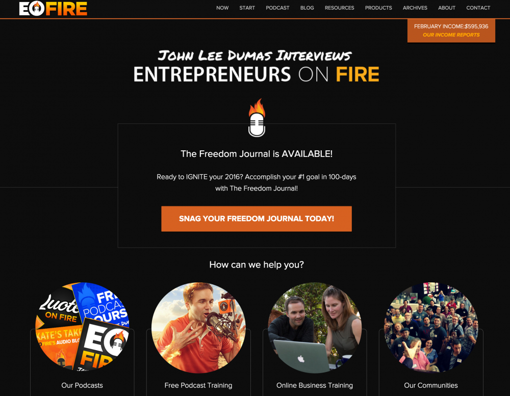 Entrepreneurs on Fire inspirational blog feature image