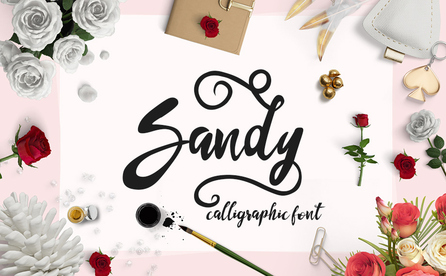 sandy Calligraphic font cover banner