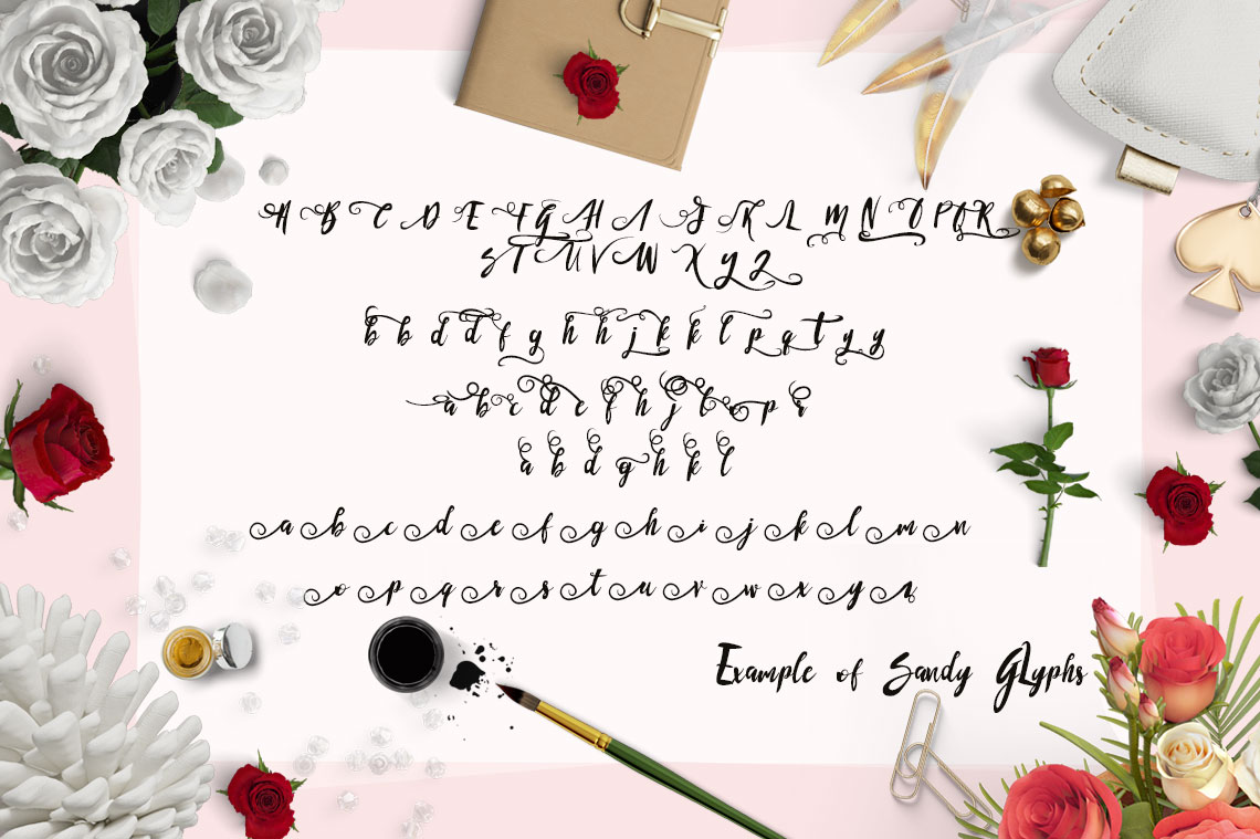 sandy glyphs free font