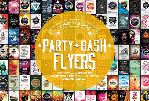 Pack of 100 Stunning Party Flyers Feature Image