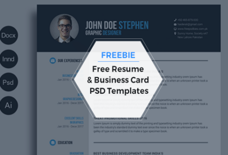 resume business card psd templates