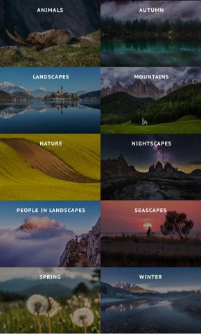 Collage of different landscapes and their themes