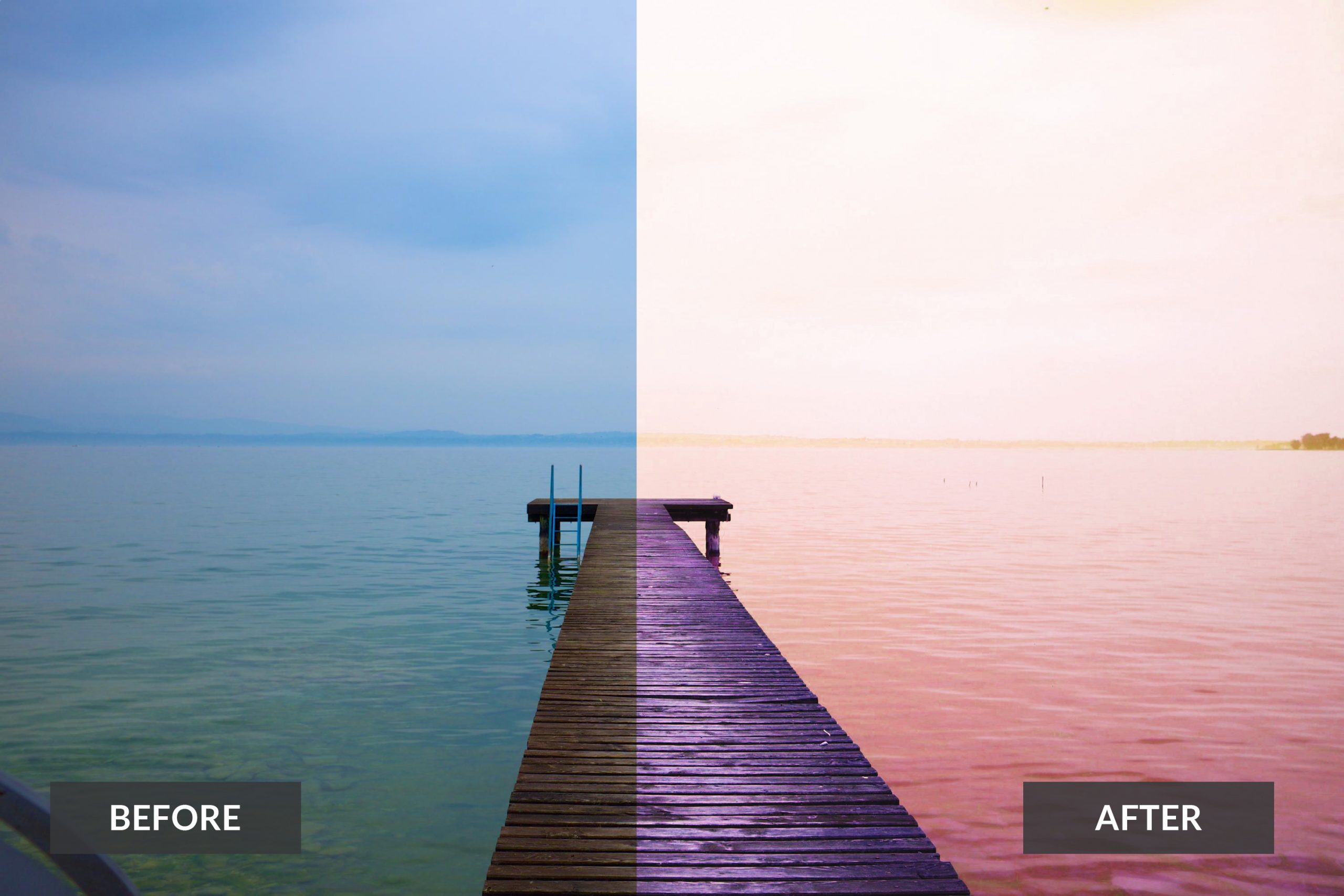 Before after image of a pier