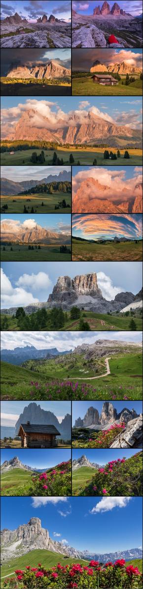 Collage of mountain stock images
