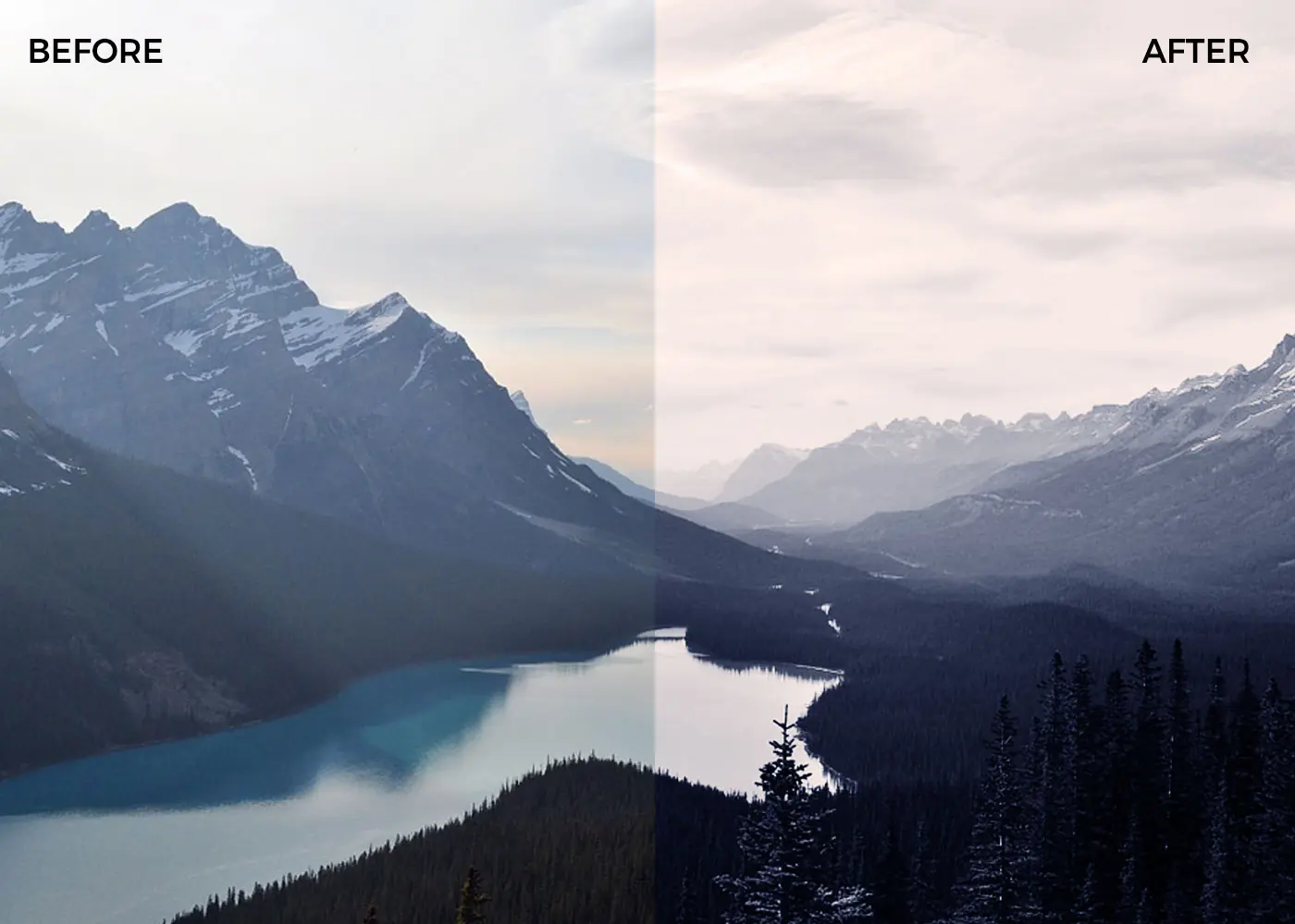 Black-and-white-Sceneries Black and white Photoshop action applied on a mountain sceneries