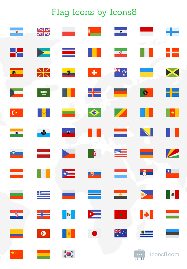 Counrty wise flag icons