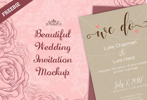 Free wedding invitation mockup feature image
