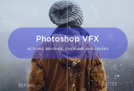 Snow Overlays Photoshop VFX Bundle Feature Image