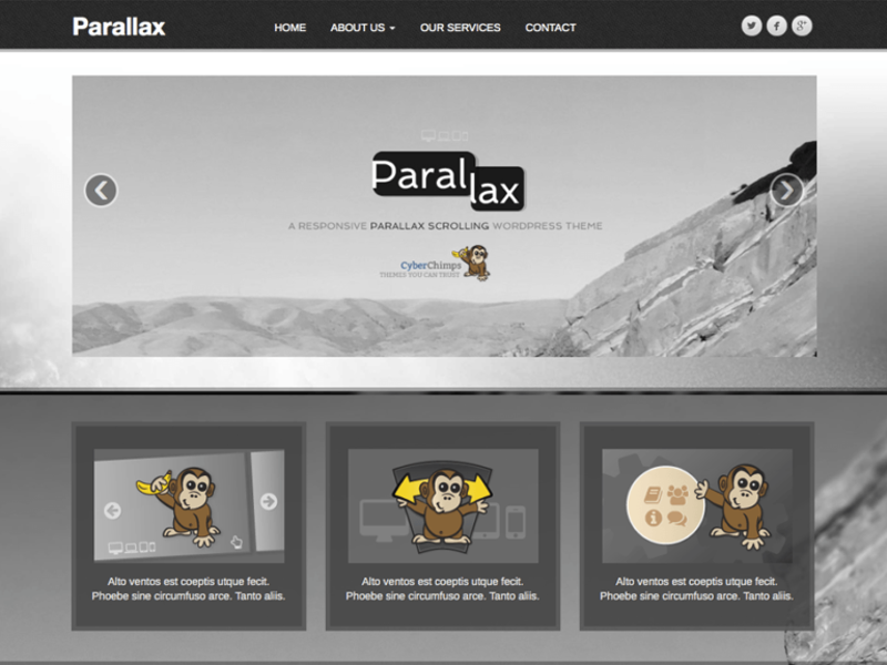 Parallax - Free responsive WordPress Themes