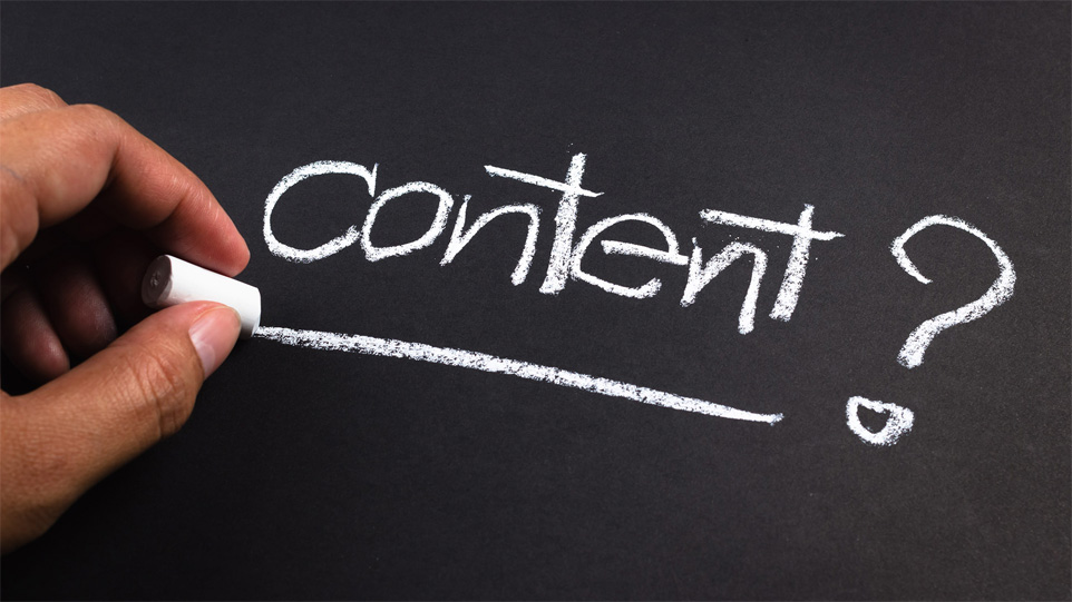 "Content?" word written on blackboard.