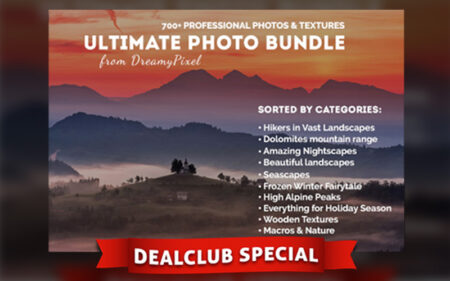 Unlimited photo bundle banner with sunset behind