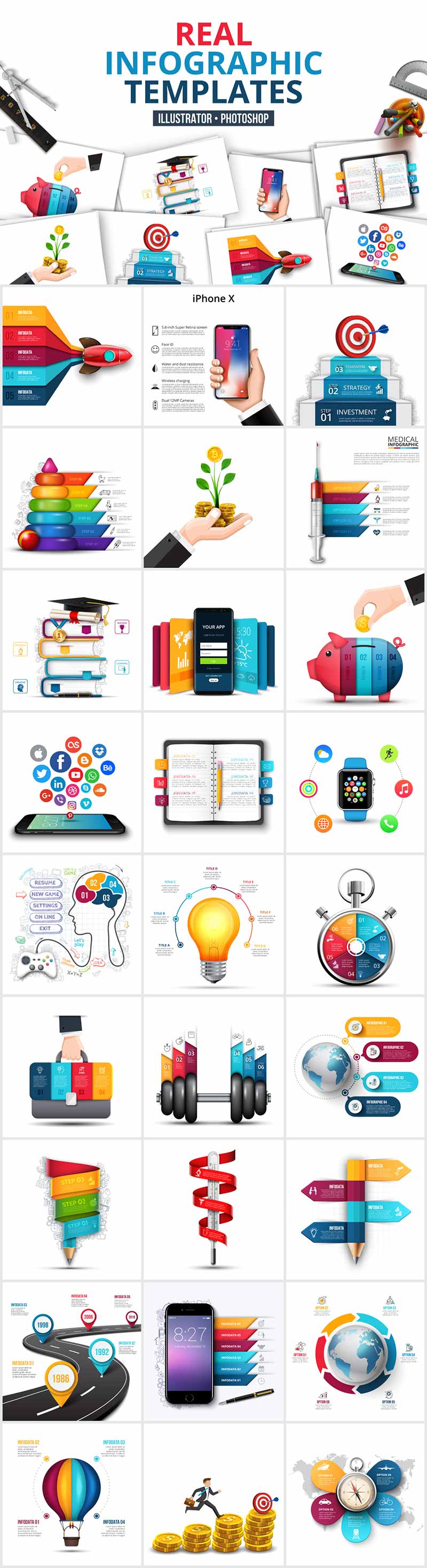 1200 Interactive Infographic Templates- 01_Real