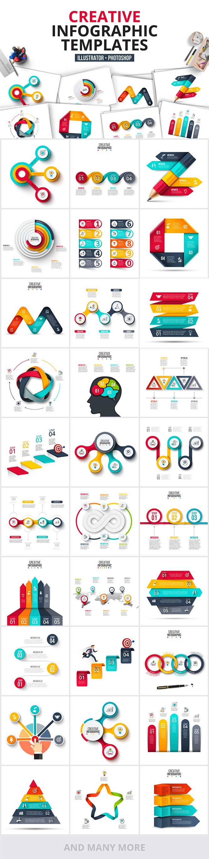 1200 Interactive Infographic Templates- 02_Creative