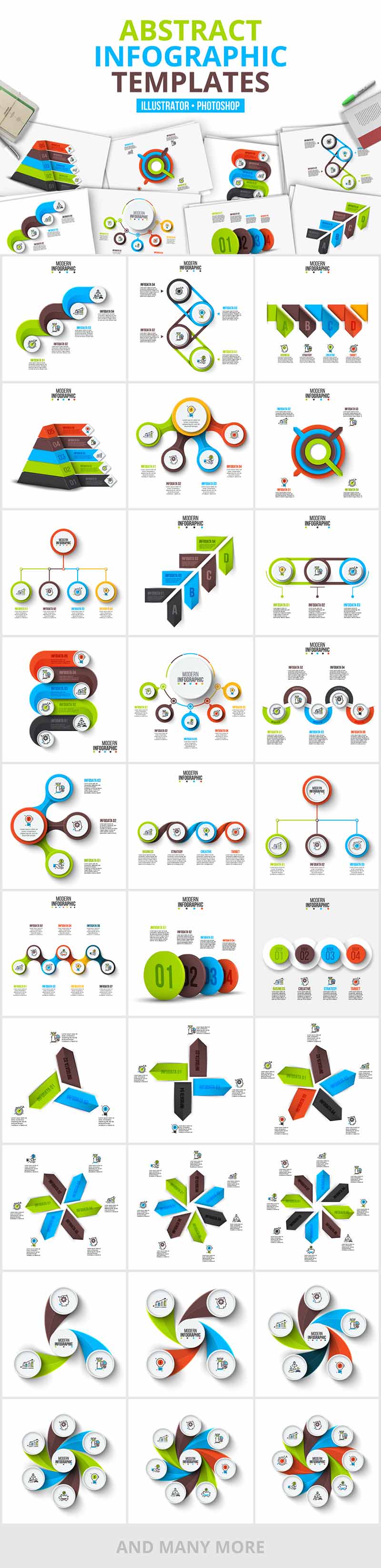 1200 Interactive Infographic Templates- 04_Abstract