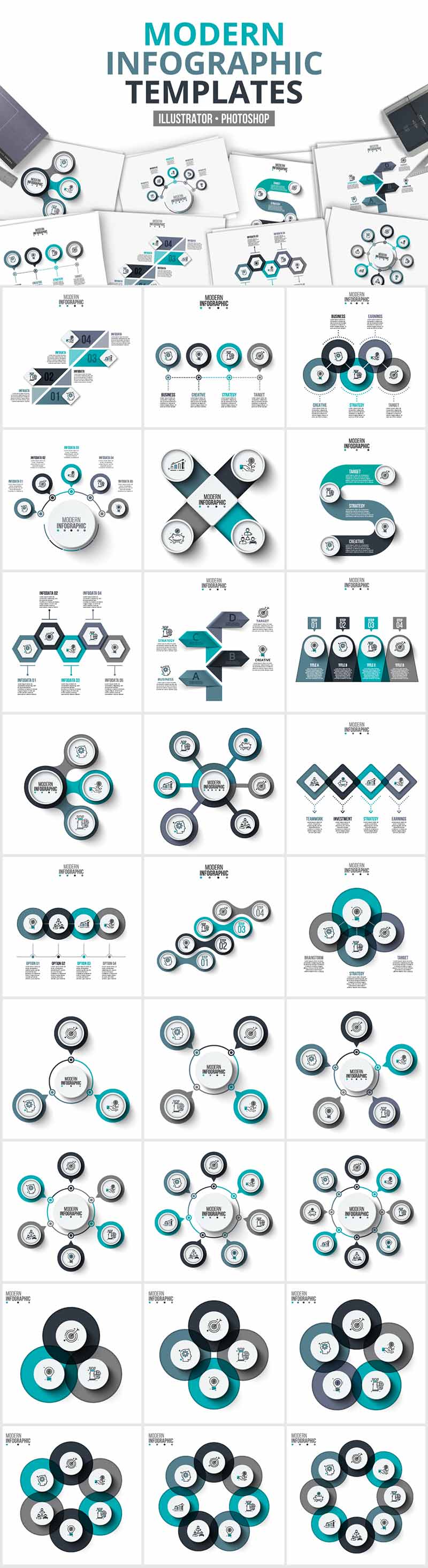1200 Interactive Infographic Templates- 05_Modern