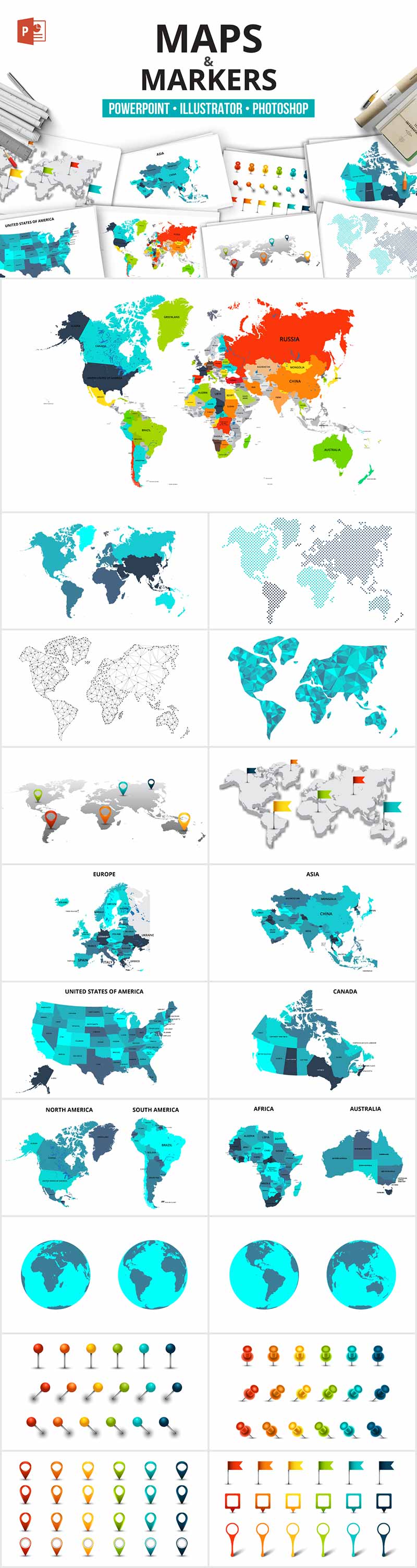 1200 Interactive Infographic Templates- 15_Maps