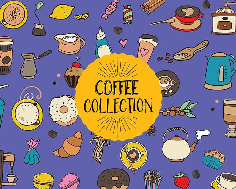 Coffee-Vector-Elements The Tiny Joy Kids Vector Bundle - Coffee Collection
