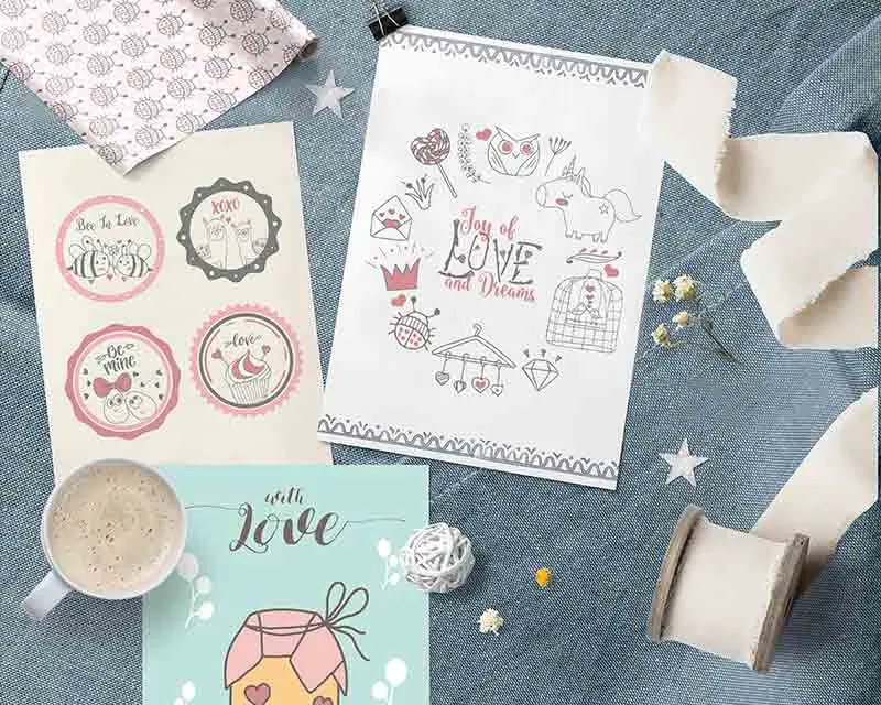 Love-vector-mockup Cute Love vector element mockup