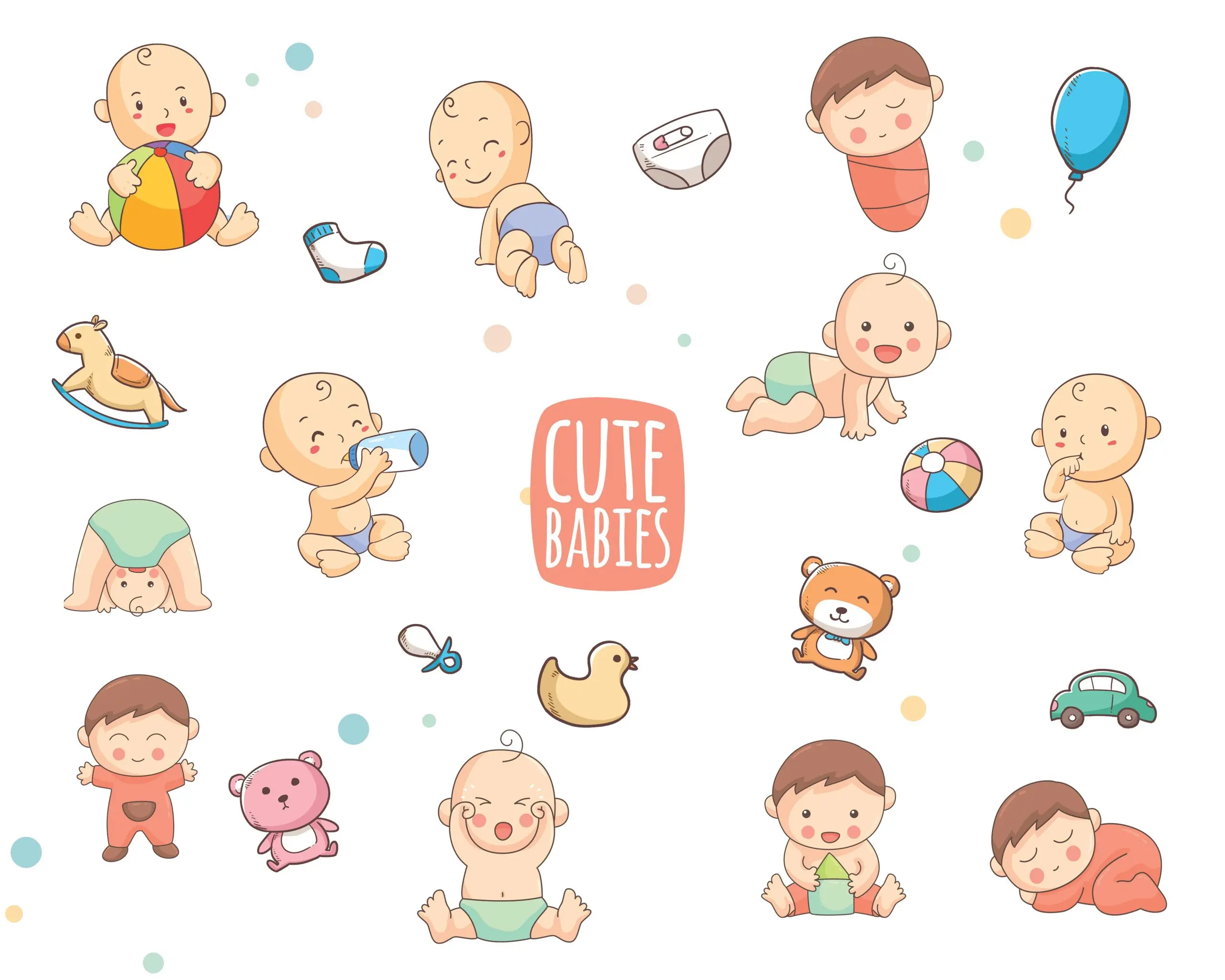 Baby-vector-element The Tiny Joy Kids Vector Bundle - Cute babies