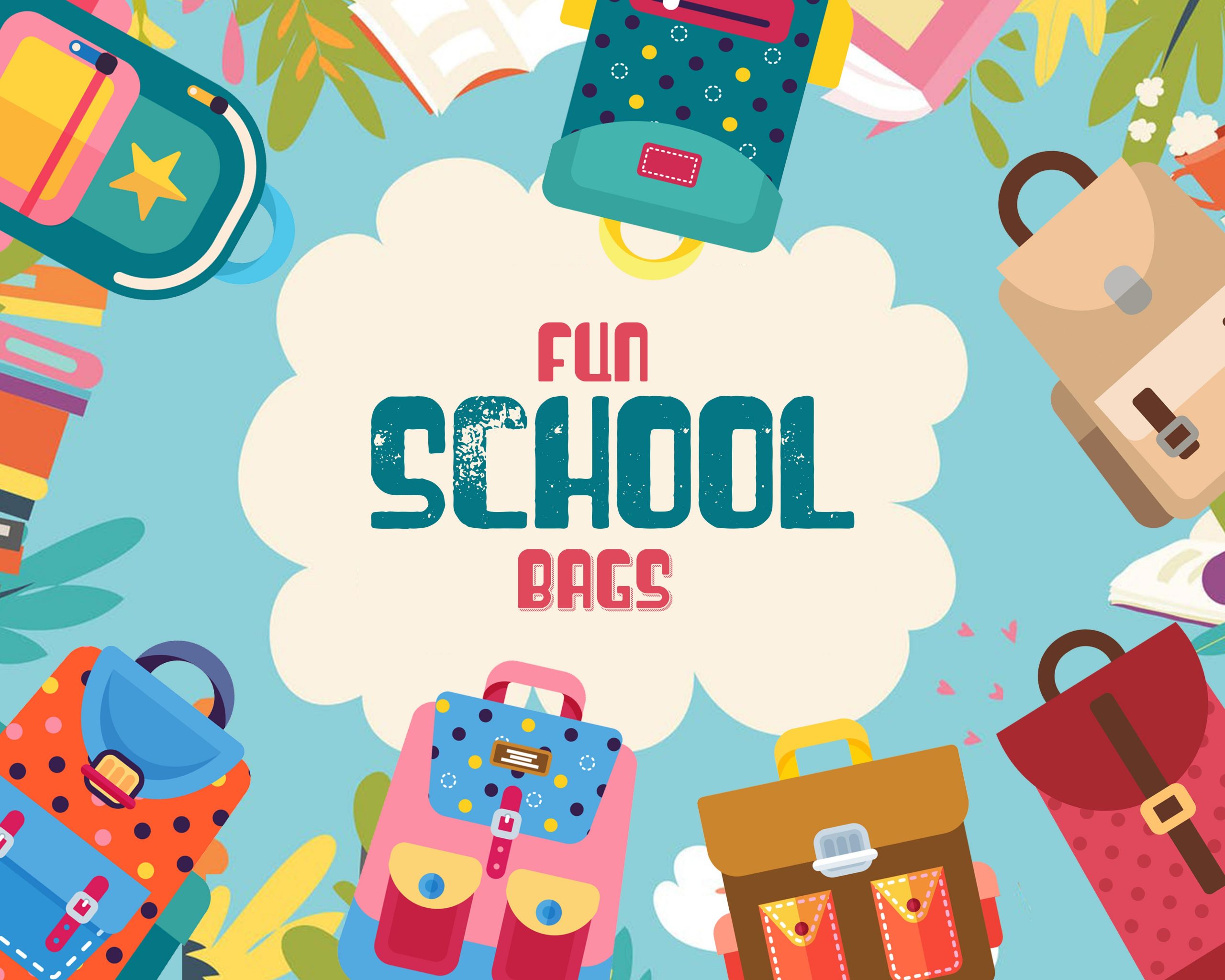 School bag vector elements bundle