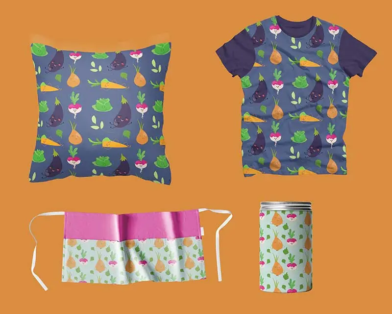Vegetable-Vector-Mockup Funny Vegetables Mckup
